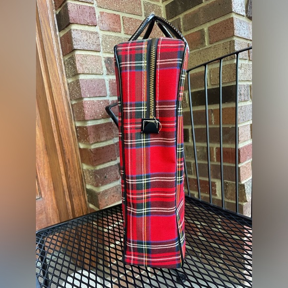 Vintage Red Plaid THERMOS Travel Picnic Set Canvas Bag King Seeley 1973 70's - Picture 8 of 16